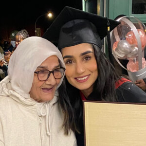Aneet Saran with her grandmother